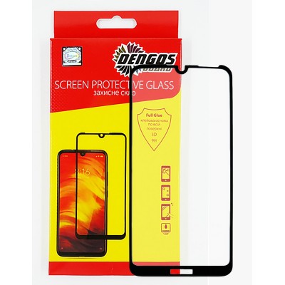 Защитное стекло DENGOS Full Glue для Huawei Honor 8A (black)