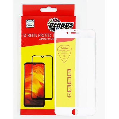 Защитное стекло DENGOS (Tempered Glass Full Glue 5D) для iPhone 7/8 Plus (white)