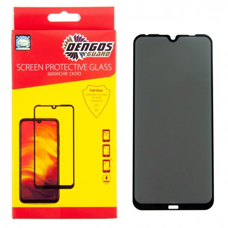 Захисне скло DENGOS Full Glue Privacy для Xiaomi Redmi Note 8 (black)