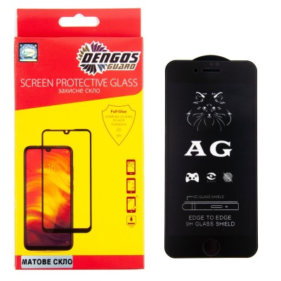 Захисне скло DENGOS Full Glue Matte для iPhone 7/8 (black)