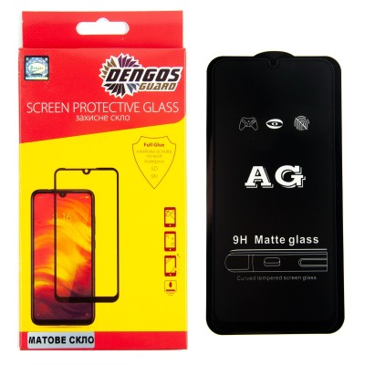 Защитное стекло DENGOS Full Glue Matte для Samsung Galaxy A30s/A50s (black)
