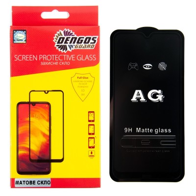 Захисне скло DENGOS Full Glue Matte для Xiaomi Redmi Note 8 (black)