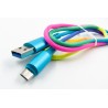 Кабель DENGOS заряда и синхронизации Micro USB, "сітка", 1м, (rainbow)