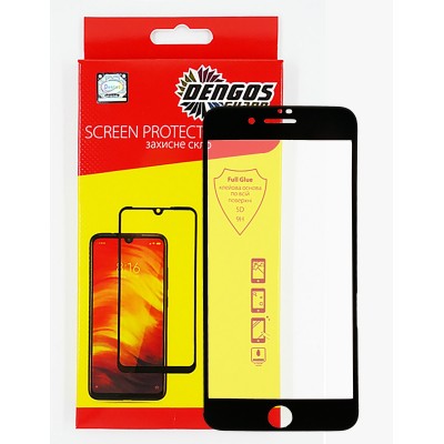 Захисне скло DENGOS Full Glue 5D для iPhone SE 2020 (black)