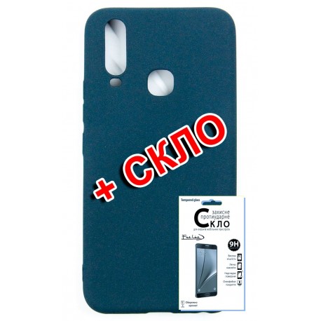 Комплект Fine Line для Vivo Y15 панель + скло захисне Carbon (Blue) (FL-KM-174)