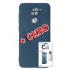 Комплект Fine Line для Xiaomi Redmi Note 9 панель + стекло защитное Carbon (blue) (FL-KM-155)