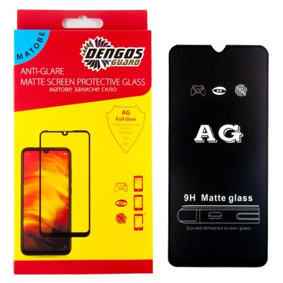 Защитное стекло DENGOS Full Glue Matte для Samsung Galaxy A12 (A125) (black)